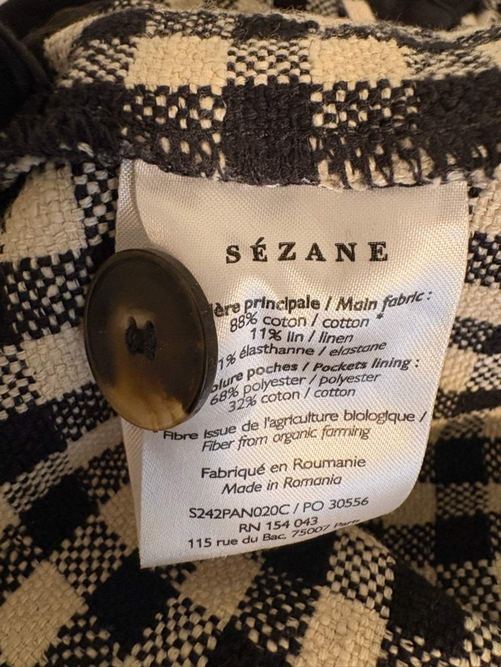 SEZANE MARTIN CROP TROUSERS
Black and Ecru Gingham 36 - Picture 10 of 13